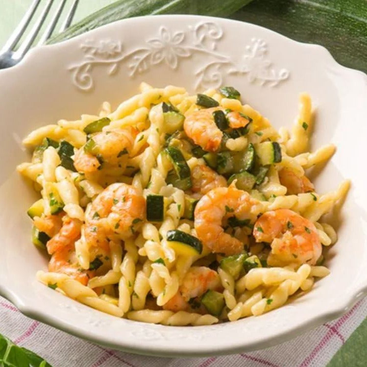 Shrimp and courgette strozzapreti